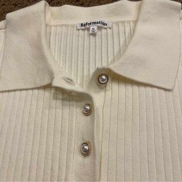 Reformation Moda Cotton Collared Sweater - Picture 4 of 7